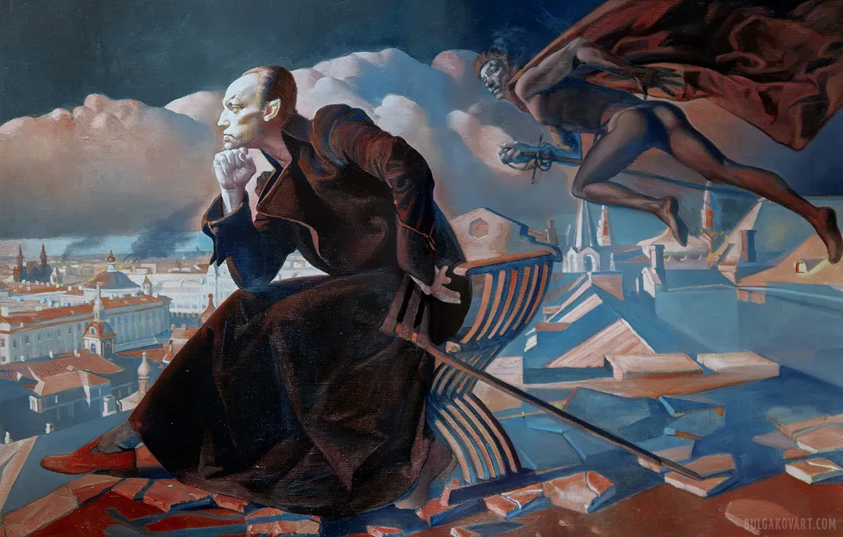 Woland and the Flying Demon | Mikhail Bulgakov, “The Master and Margarita”