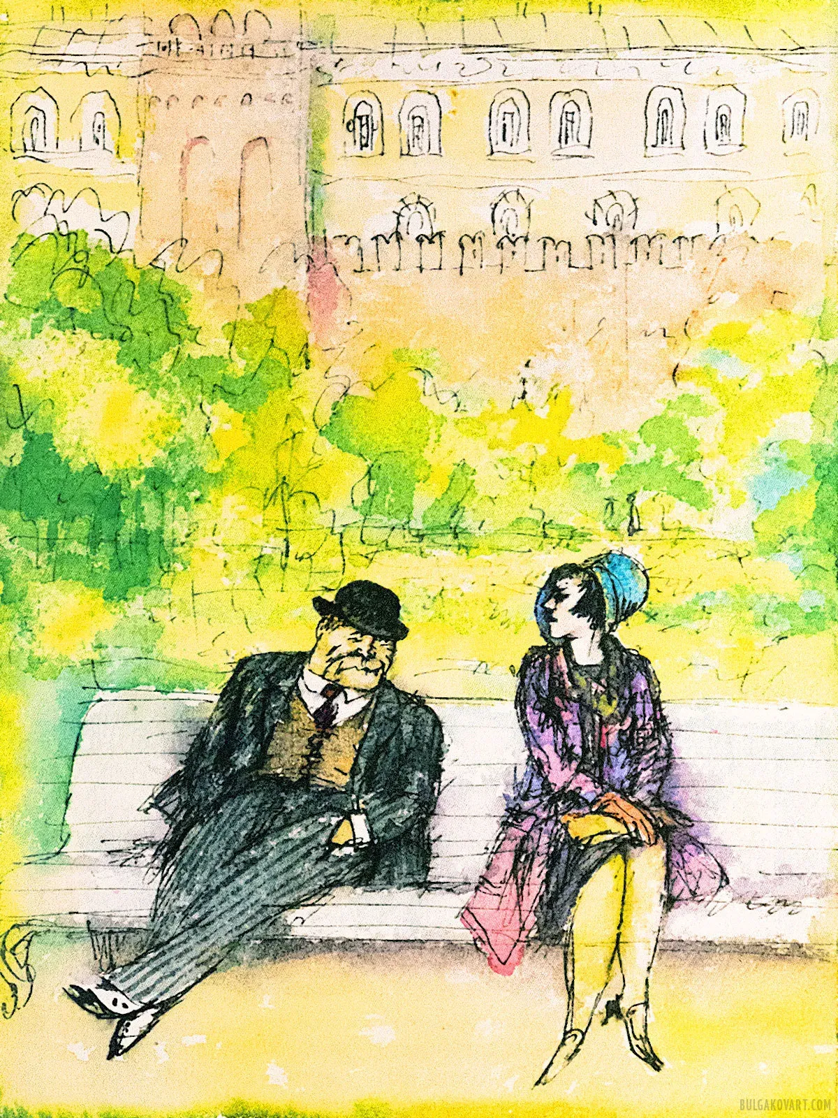 Azazello and Margarita in Alexander Garden | Mikhail Bulgakov, “The Master and Margarita”