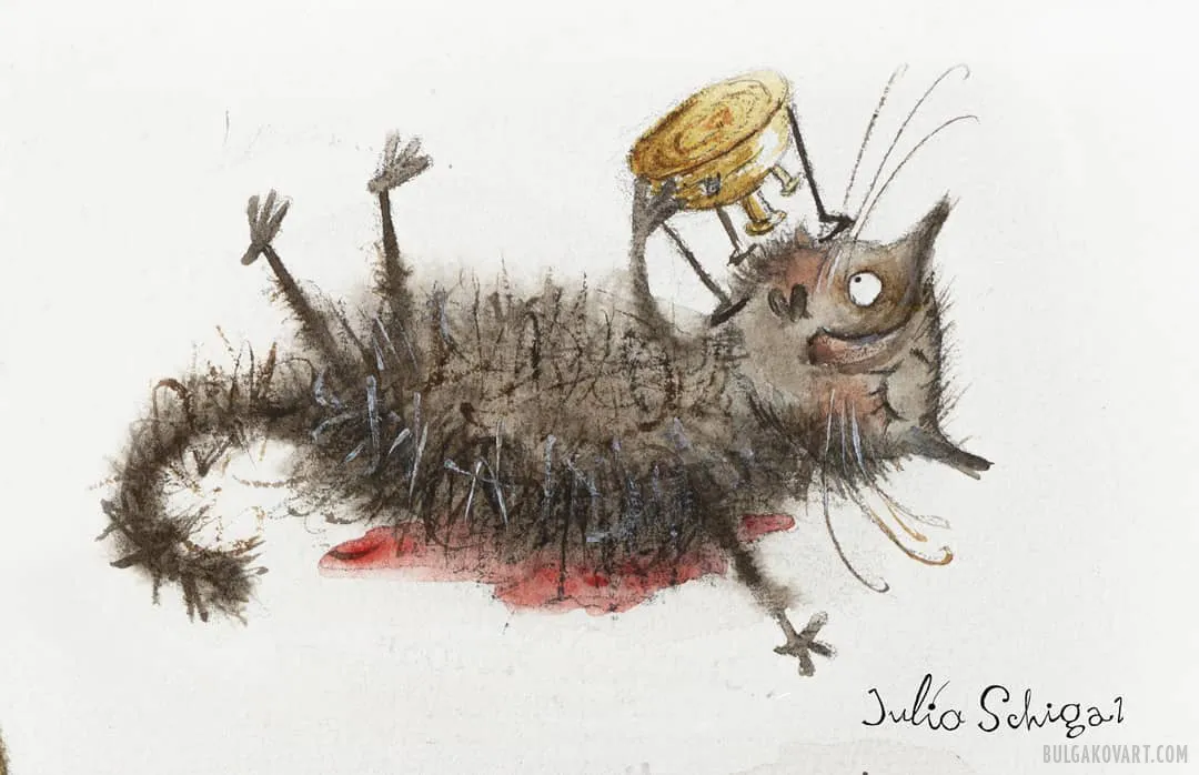 Behemoth the Cat drinks gasoline from the primus stove | Mikhail Bulgakov, “The Master and Margarita”