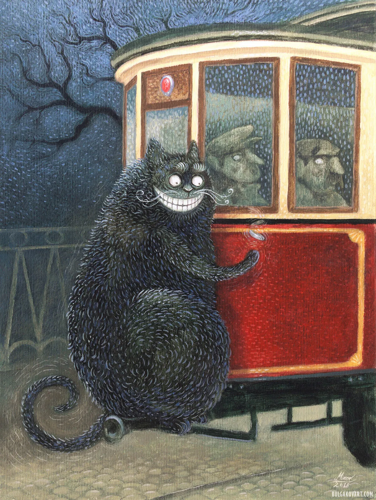 Behemoth the cat riding the tram | Mikhail Bulgakov, “The Master and Margarita”