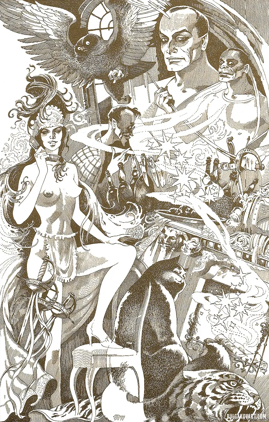 Woland and Hella with the Telephone | Mikhail Bulgakov, “The Master and Margarita”