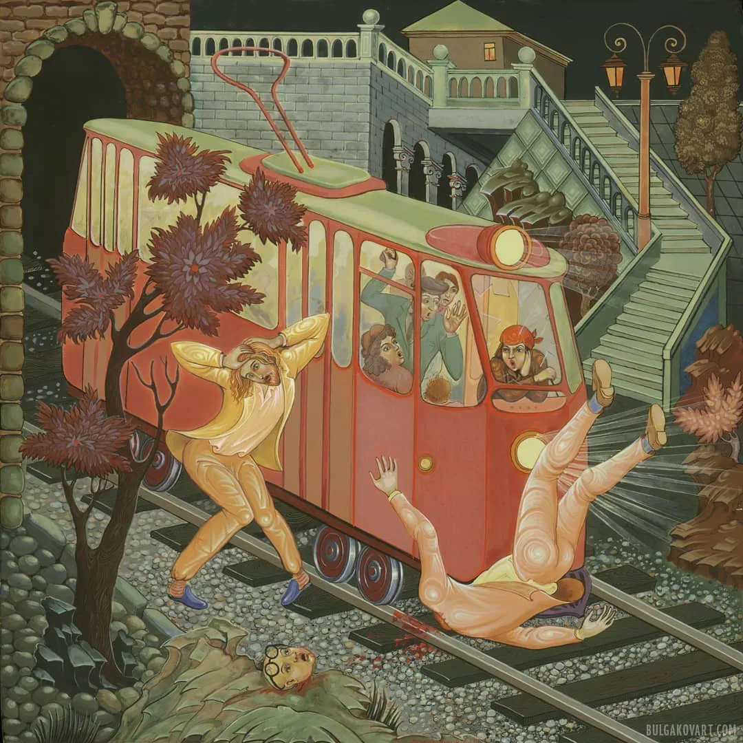 The Death of Berlioz under the Tram (Palekh, Mstyora, Kholuy) | Mikhail Bulgakov, “The Master and Margarita”