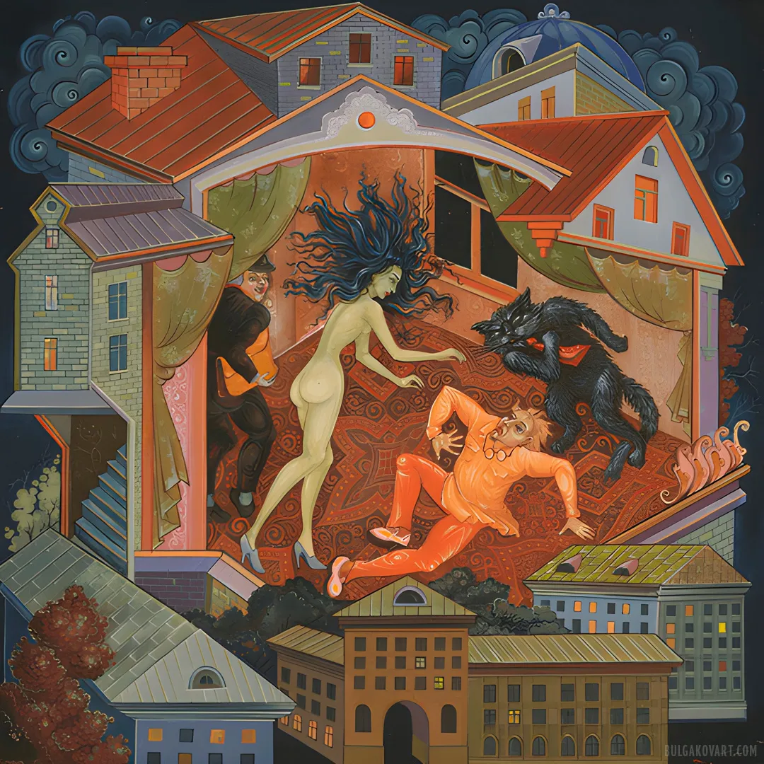 Gella, Azazello, Behemoth the Cat, and Varenukha (Palekh, Mstyora, Kholuy) | Mikhail Bulgakov, “The Master and Margarita”