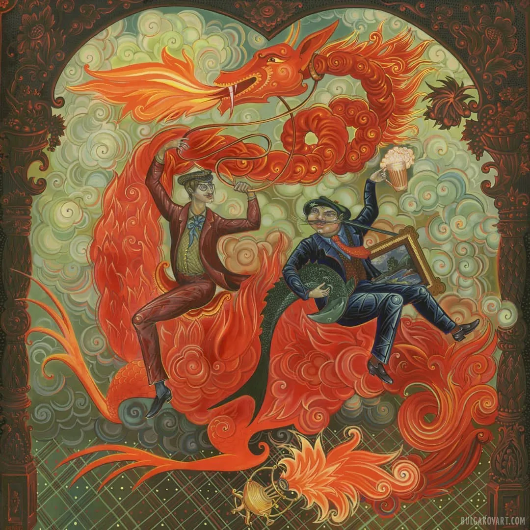 Fagott, Behemoth, and the Fire Dragon (Palekh, Mstyora, Kholuy) | Mikhail Bulgakov, “The Master and Margarita”